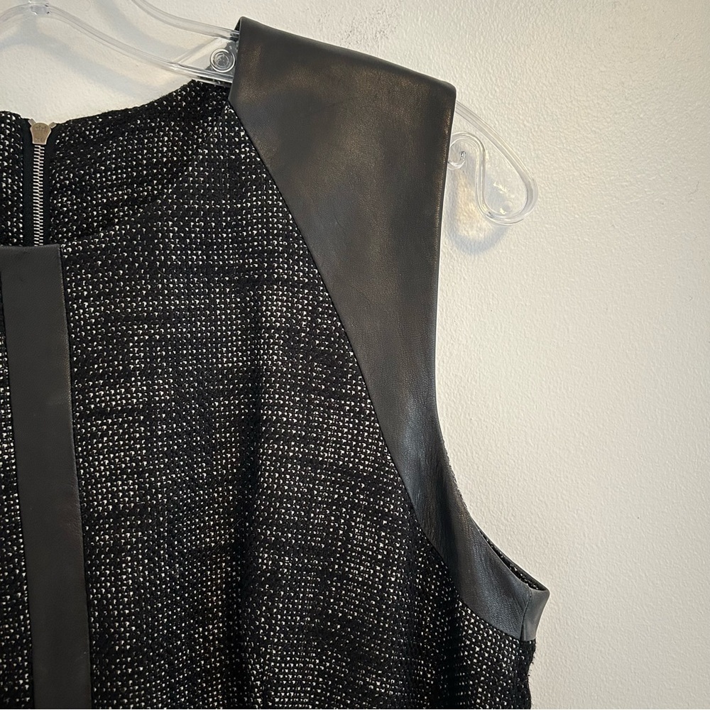Judith & Charles Linen Blend Sleeveless Midi Dress with Leather Size 10 - Picture 5 of 17